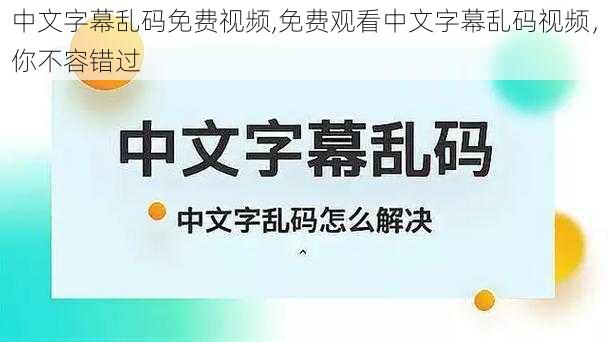 中文字幕乱码免费视频,免费观看中文字幕乱码视频，你不容错过