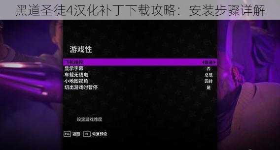 黑道圣徒4汉化补丁下载攻略：安装步骤详解
