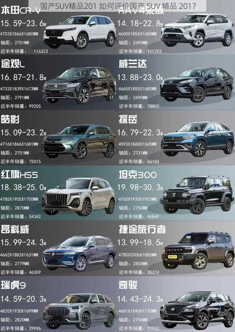 国产SUV精品201 如何评价国产 SUV 精品 201？