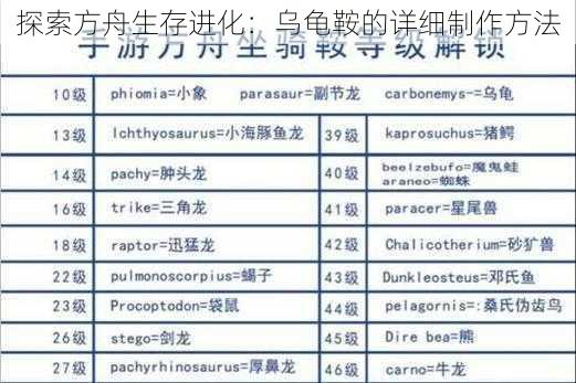 探索方舟生存进化：乌龟鞍的详细制作方法