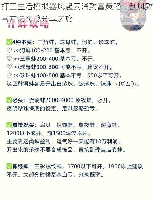 打工生活模拟器风起云涌致富策略：刮风致富方法实战分享之旅