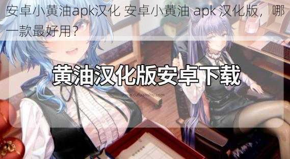 安卓小黄油apk汉化 安卓小黄油 apk 汉化版，哪一款最好用？