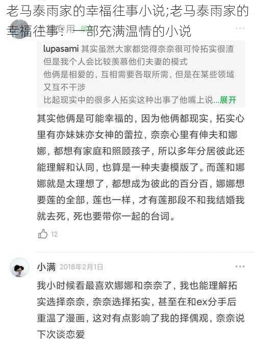 老马泰雨家的幸福往事小说;老马泰雨家的幸福往事：一部充满温情的小说