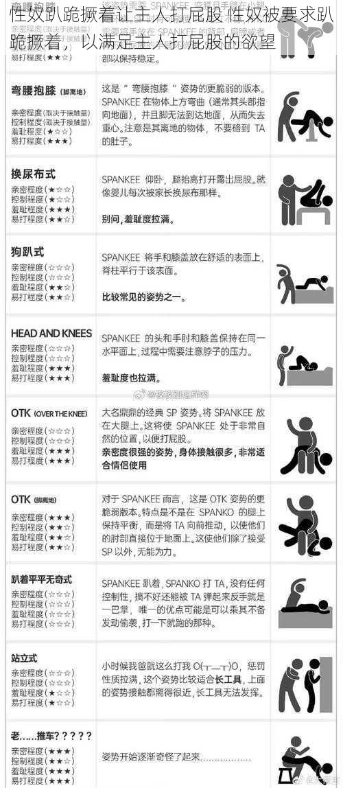 性奴趴跪撅着让主人打屁股 性奴被要求趴跪撅着，以满足主人打屁股的欲望