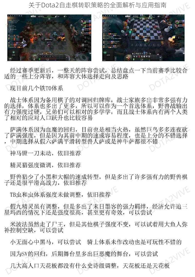 关于Dota2自走棋转职策略的全面解析与应用指南