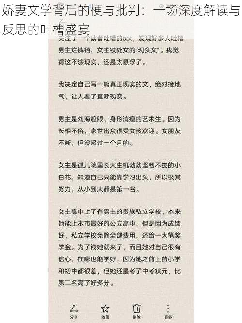 娇妻文学背后的梗与批判：一场深度解读与反思的吐槽盛宴